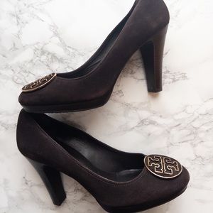 EUC Tory Burch Chocolate brown platform heels size 10